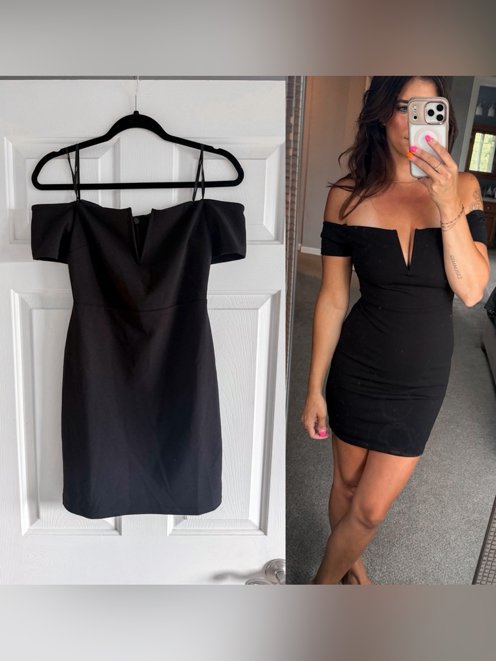 Lulus Black Off the Shoulder Dress